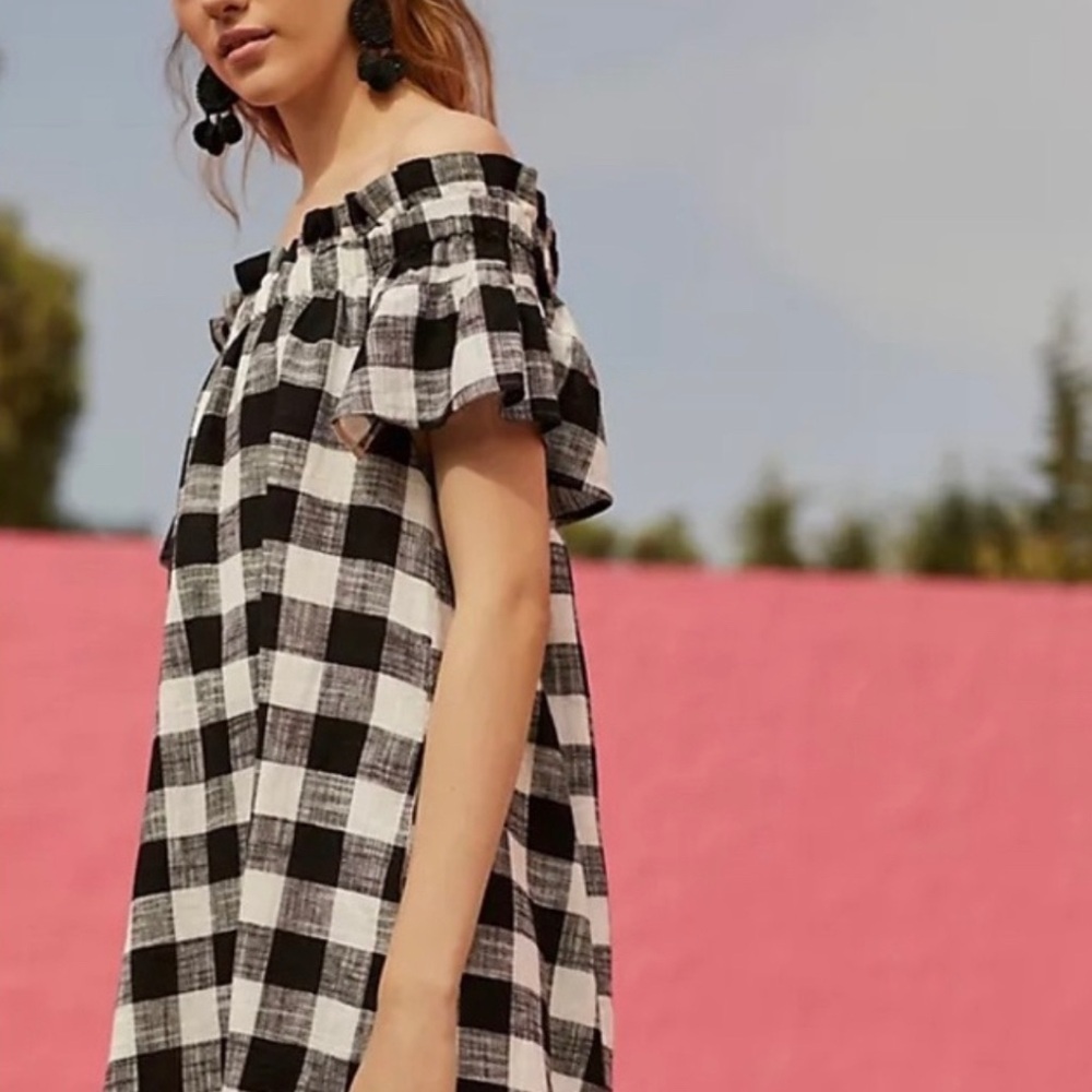 EUC Corey Lynn Calter Anthropologie Black & White Off Shoulder Dress Small